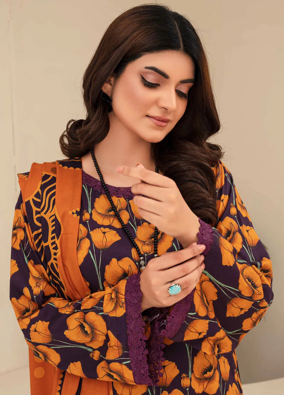 Fabiha By Feroza Printed Linen Suit Unstitched 3 Piece FZ24F D-10 - Summer Collection