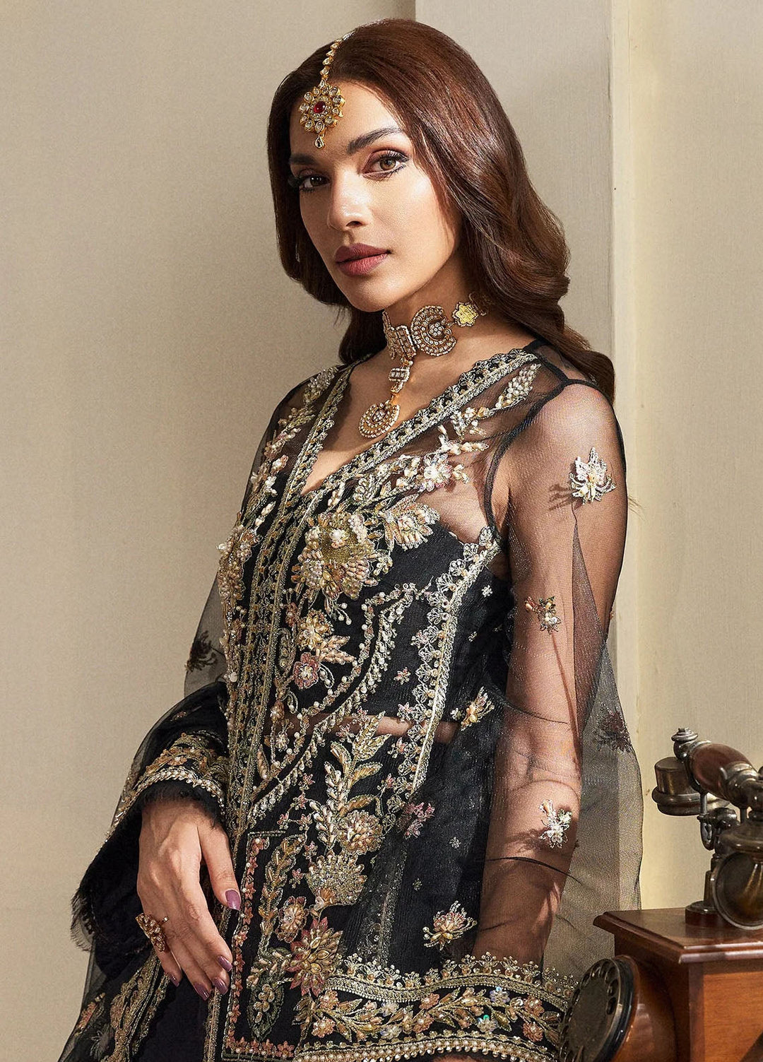 Fabiha Fatima Pret Embroidered Net 3 Piece Suit Opal