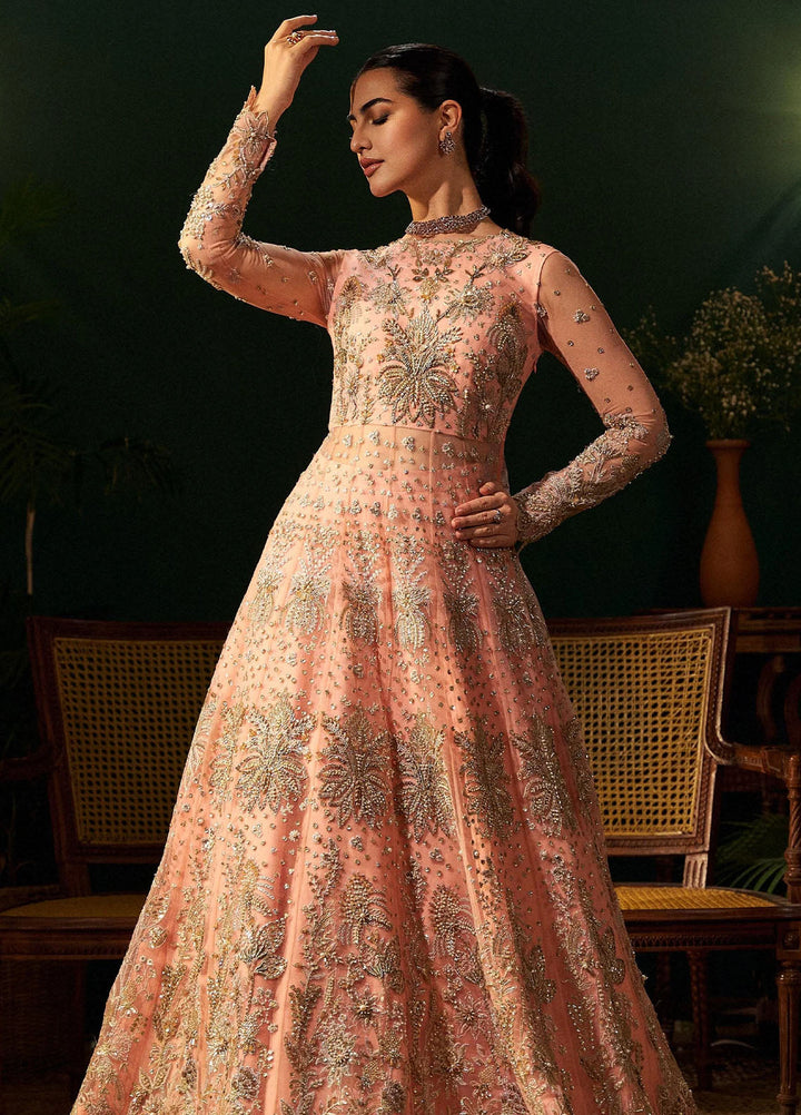 Fabiha Fatima Pret Embroidered Net 3 Piece Suit Rose