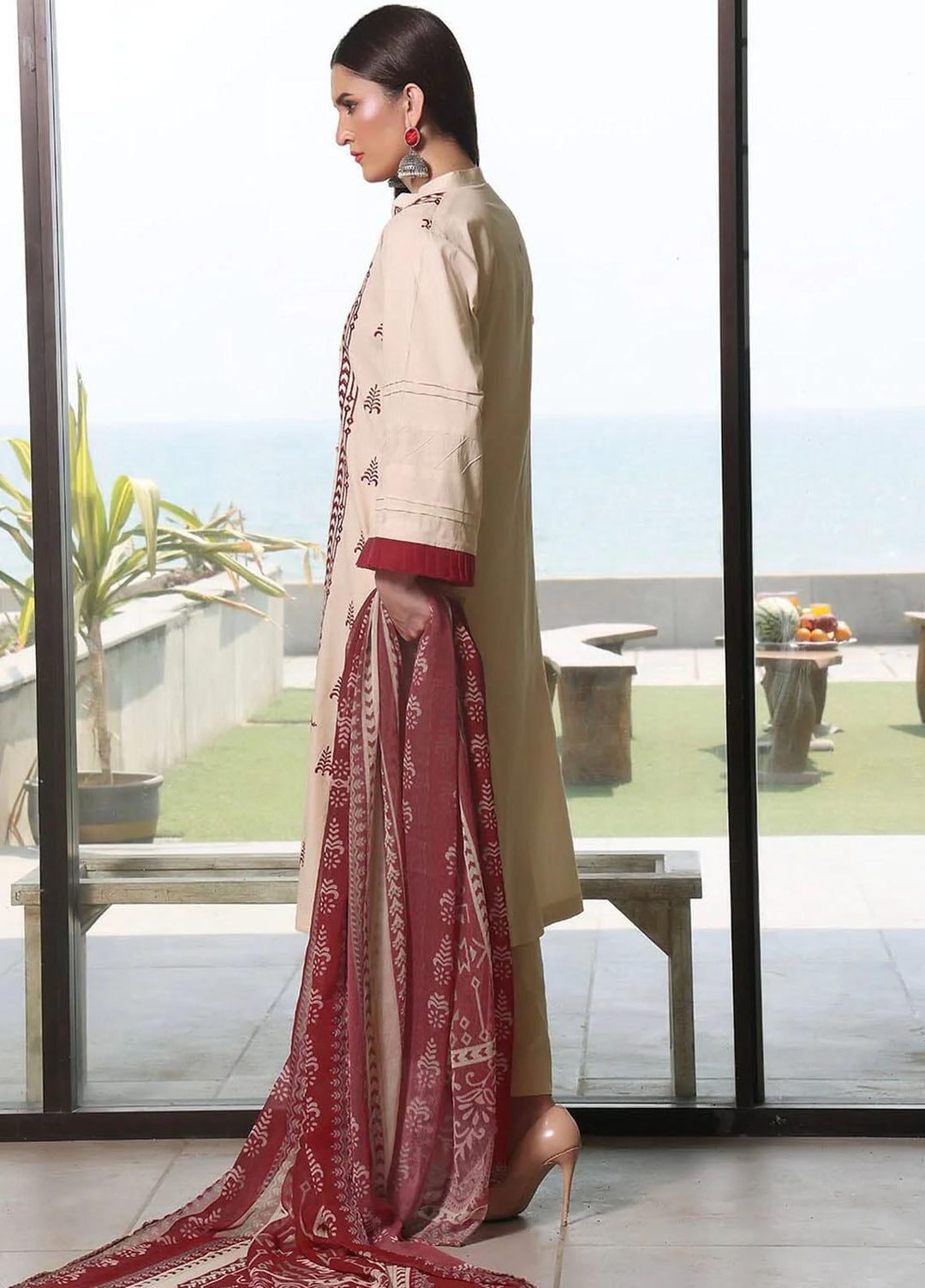 Faha By Khas Embroidered Lawn Suits Unstitched 3 Piece KHS23F KCE-1787 - Summer Collection