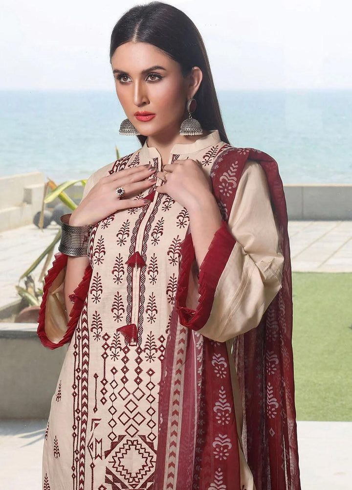 Faha By Khas Embroidered Lawn Suits Unstitched 3 Piece KHS23F KCE-1787 - Summer Collection