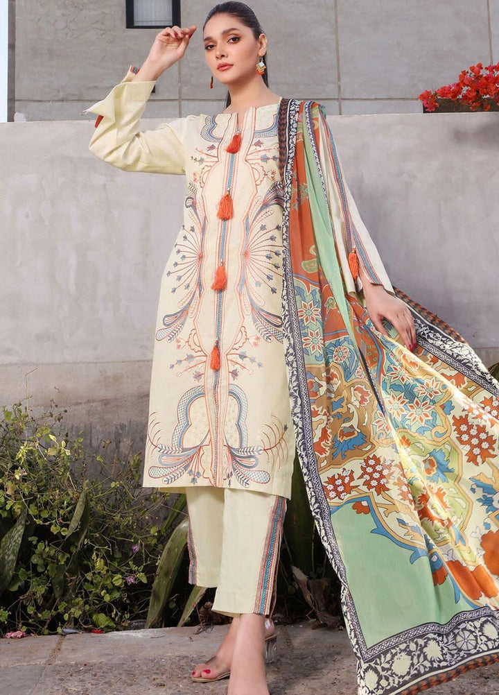 Faha By Khas Embroidered Lawn Suits Unstitched 3 Piece KHS23F KCE-1788 - Summer Collection
