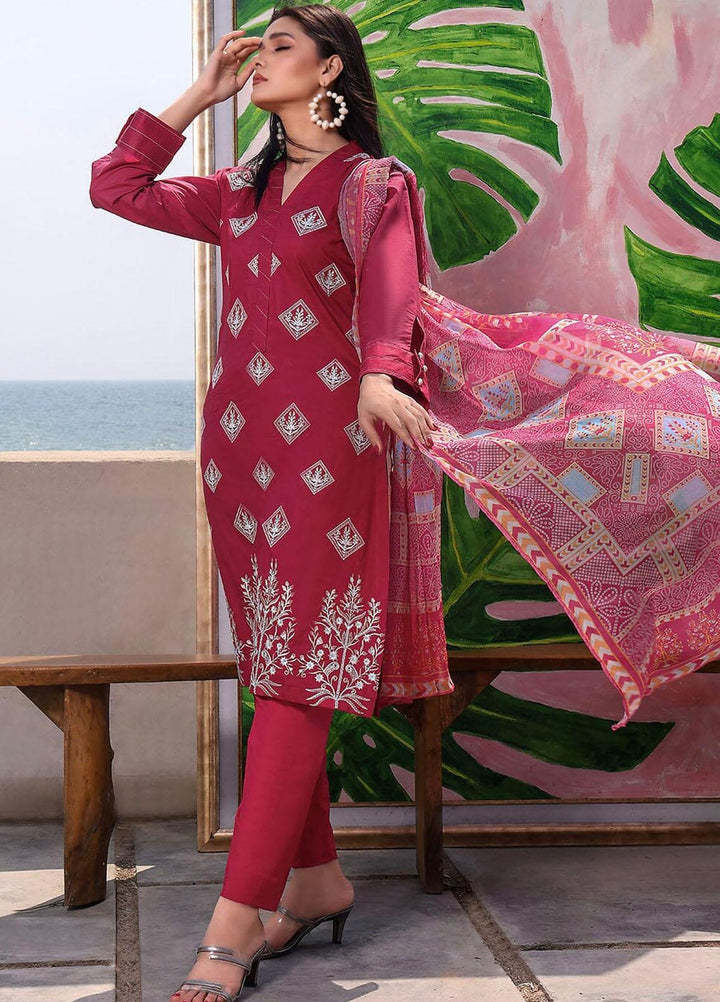 Faha By Khas Embroidered Lawn Suits Unstitched 3 Piece KHS23F KCE-1789 - Summer Collection