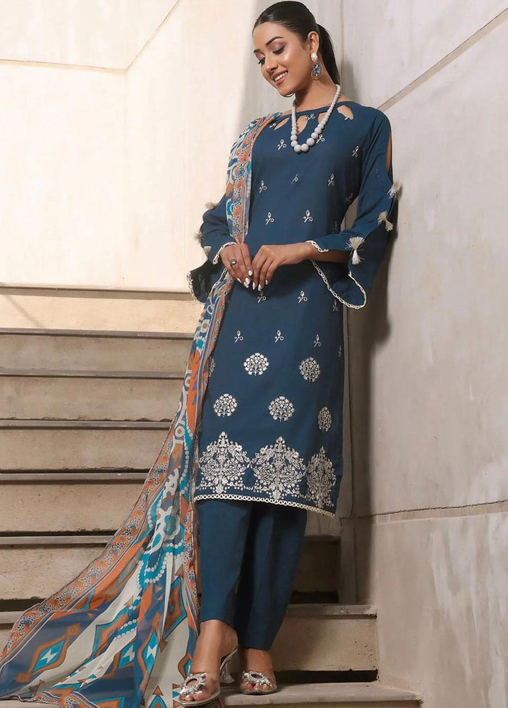 Faha By Khas Embroidered Lawn Suits Unstitched 3 Piece KHS23F KCE-1790 - Summer Collection