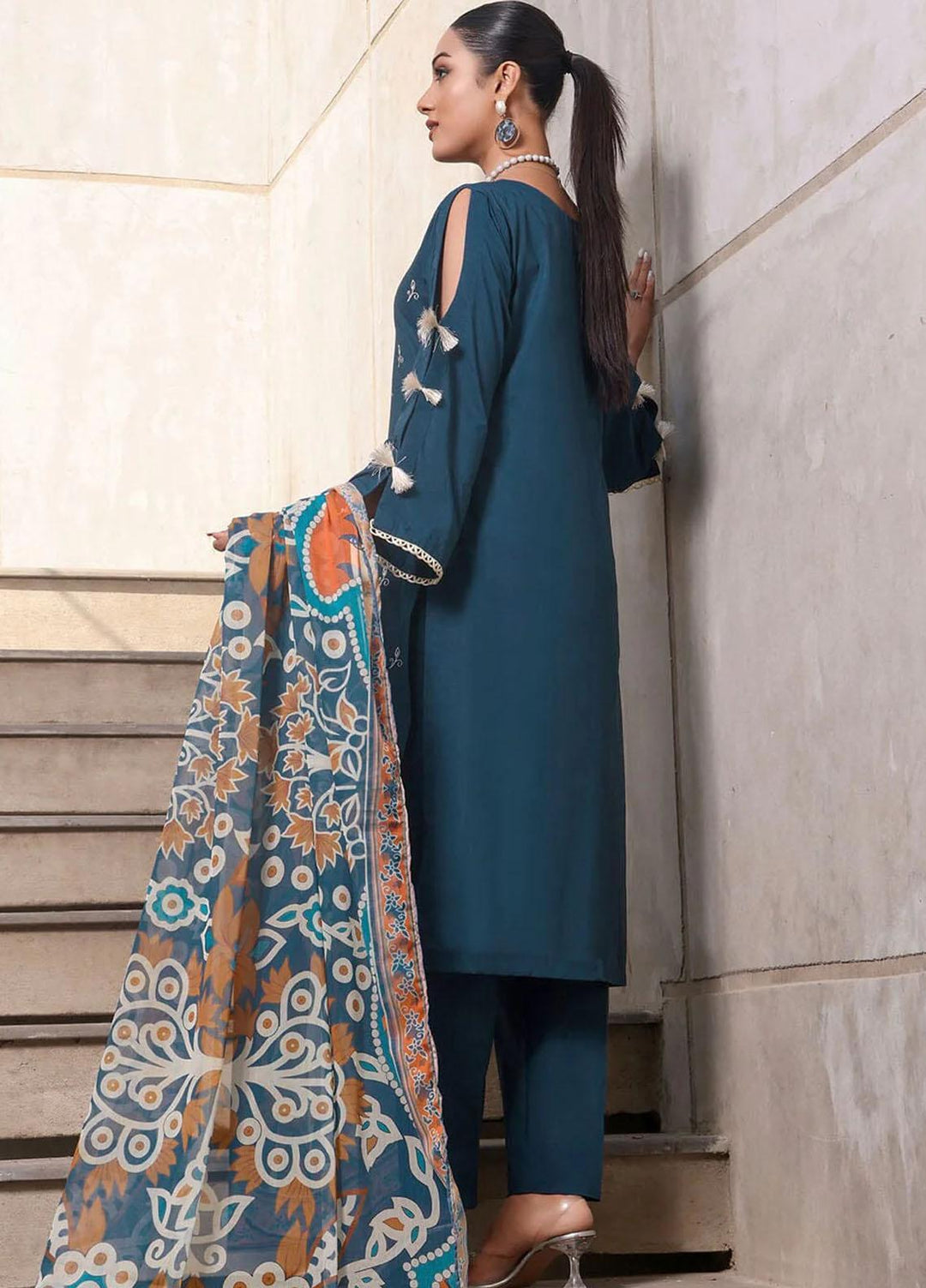 Faha By Khas Embroidered Lawn Suits Unstitched 3 Piece KHS23F KCE-1790 - Summer Collection