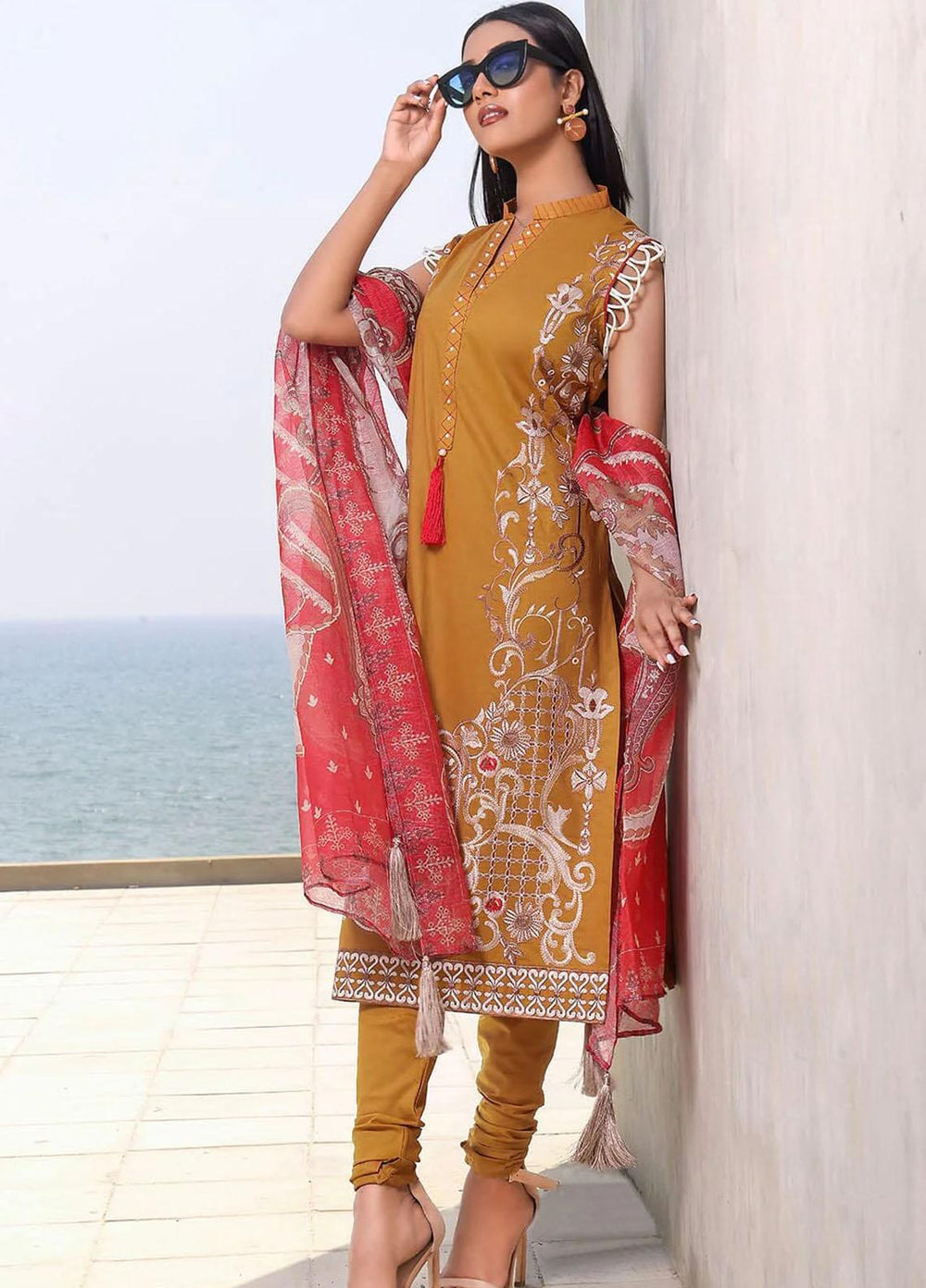 Faha By Khas Embroidered Lawn Suits Unstitched 3 Piece KHS23F KCNE-1781 - Summer Collection