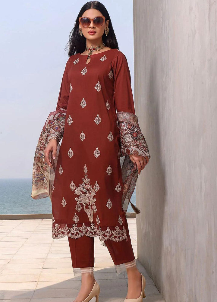 Faha By Khas Embroidered Lawn Suits Unstitched 3 Piece KHS23F KCNE-1782 - Summer Collection