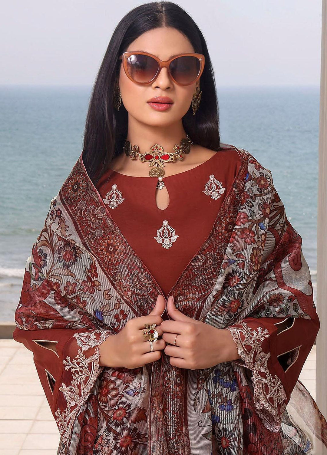Faha By Khas Embroidered Lawn Suits Unstitched 3 Piece KHS23F KCNE-1782 - Summer Collection