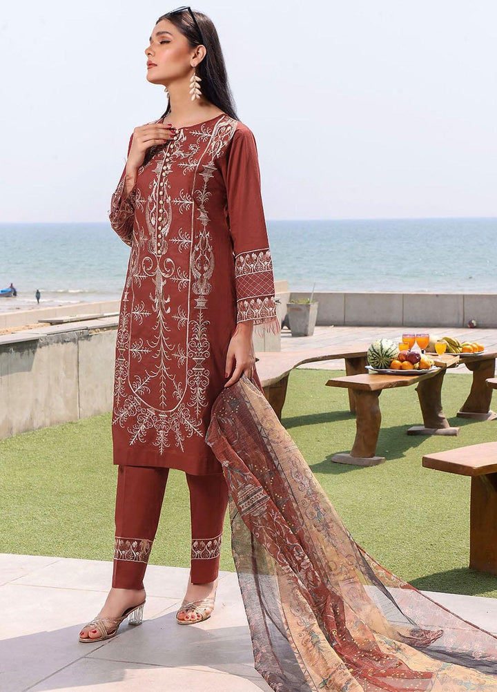 Faha By Khas Embroidered Lawn Suits Unstitched 3 Piece KHS23F KCNE-1783 - Summer Collection