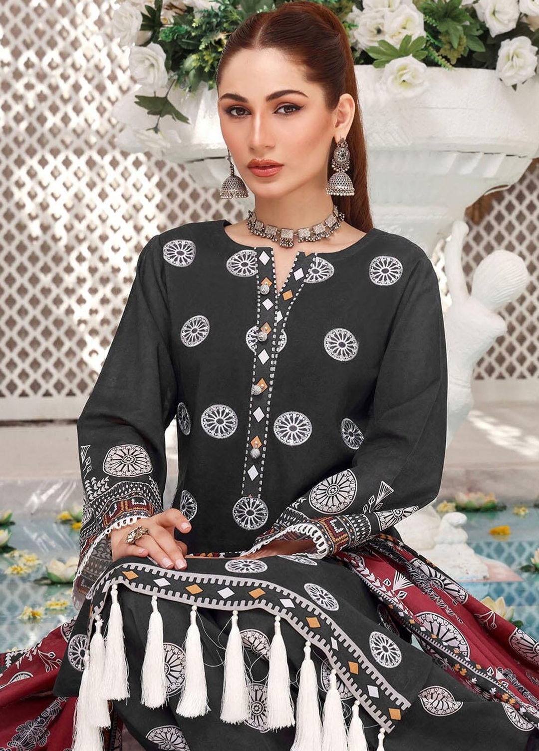 Faha By Khas Embroidered Lawn Suits Unstitched 3 Piece KHS23F KL-1793 - Summer Collection