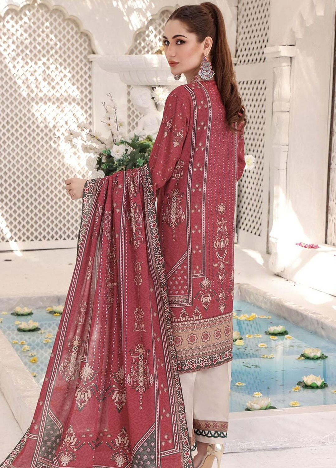 Faha By Khas Embroidered Lawn Suits Unstitched 3 Piece KHS23F KL-1795 - Summer Collection