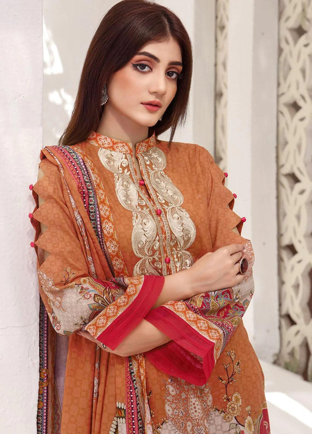 Faha By Khas Embroidered Lawn Suits Unstitched 3 Piece KHS23F KL-1798 - Summer Collection