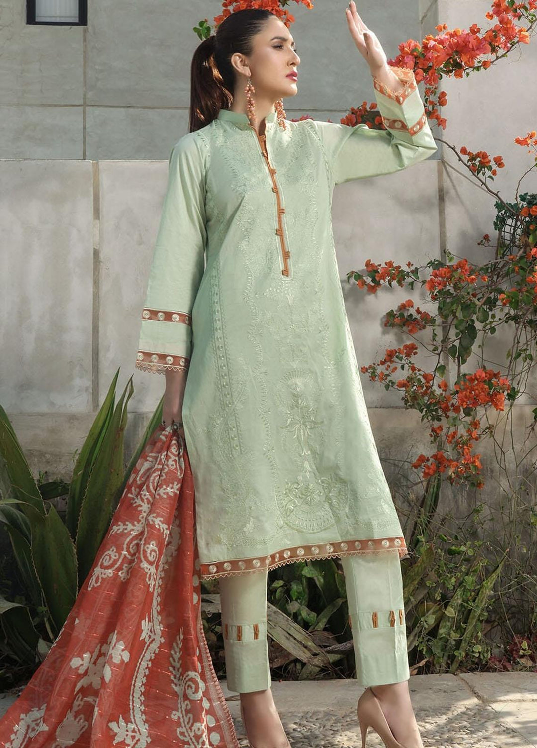 Faha By Khas Embroidered Lawn Suits Unstitched 3 Piece KHS23F KOE-1776 - Summer Collection