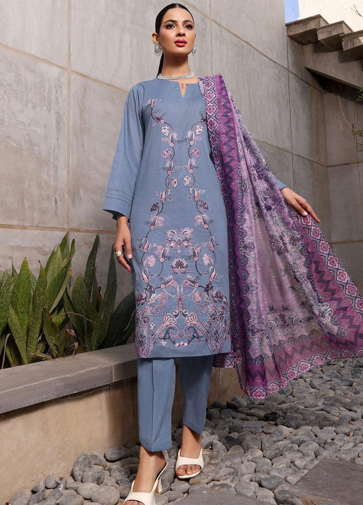 Faha By Khas Embroidered Lawn Suits Unstitched 3 Piece KHS23F KOE-1778 - Summer Collection