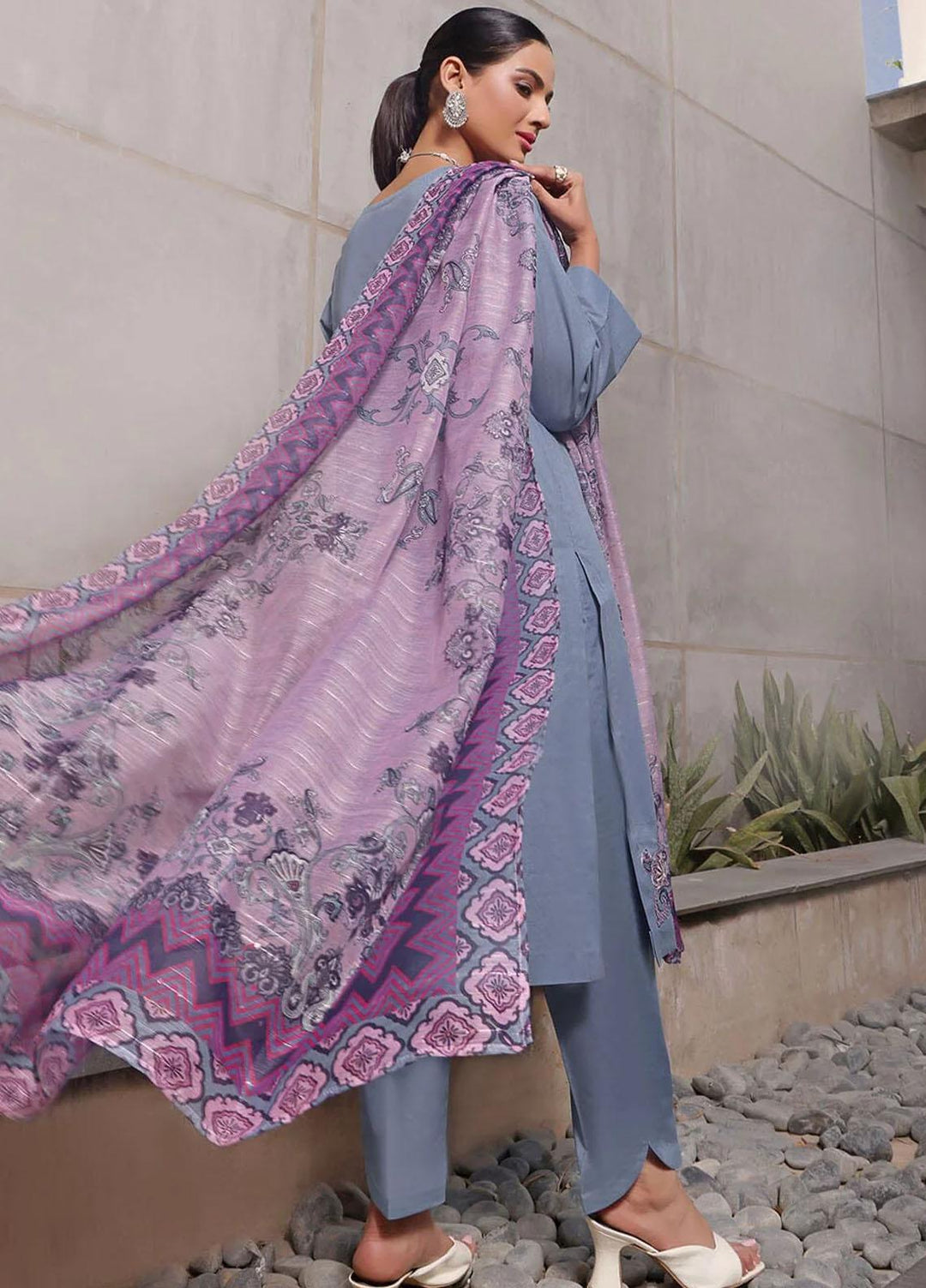 Faha By Khas Embroidered Lawn Suits Unstitched 3 Piece KHS23F KOE-1778 - Summer Collection