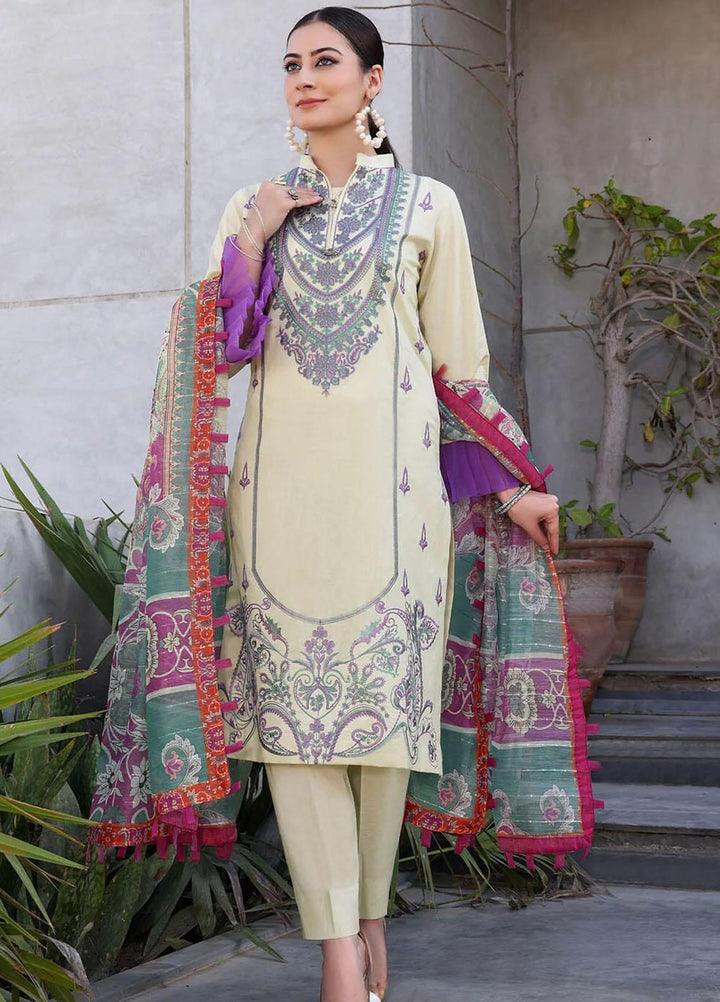 Faha By Khas Embroidered Lawn Suits Unstitched 3 Piece KHS23F KOE-1785 - Summer Collection