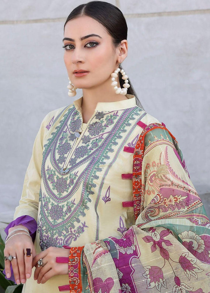 Faha By Khas Embroidered Lawn Suits Unstitched 3 Piece KHS23F KOE-1785 - Summer Collection