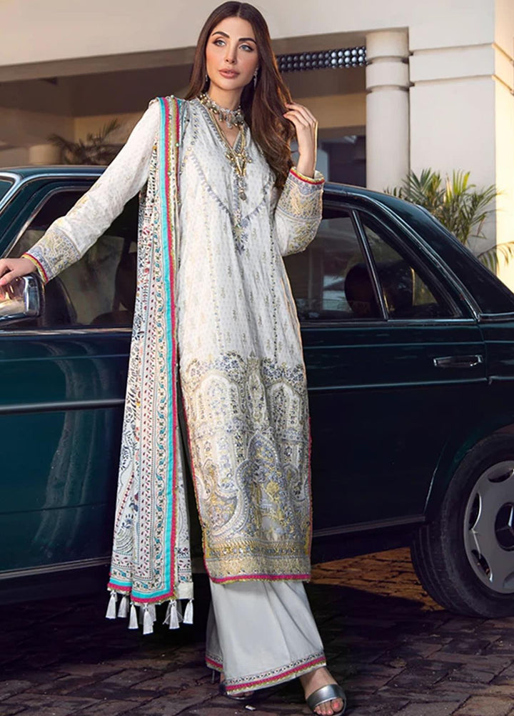 Fahad Hussayn Embroidered Lawn Suits Unstitched 3 Piece FH21SE D-04 - Luxury Collection