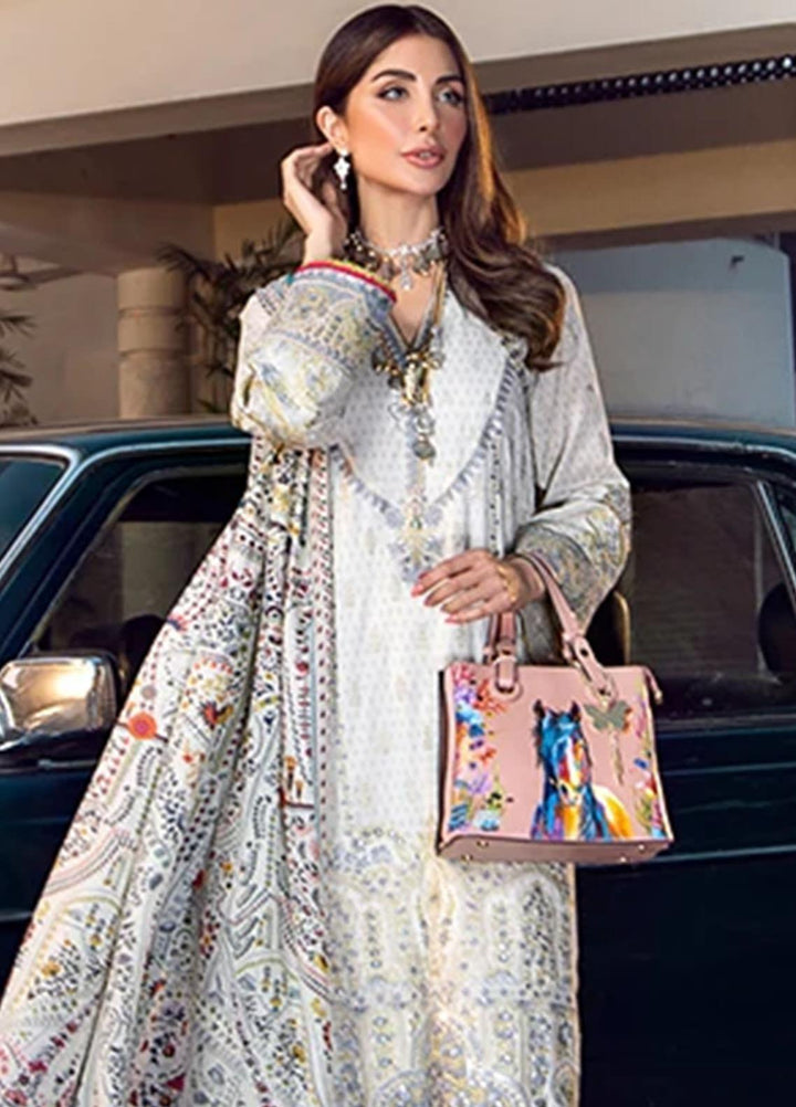 Fahad Hussayn Embroidered Lawn Suits Unstitched 3 Piece FH21SE D-04 - Luxury Collection