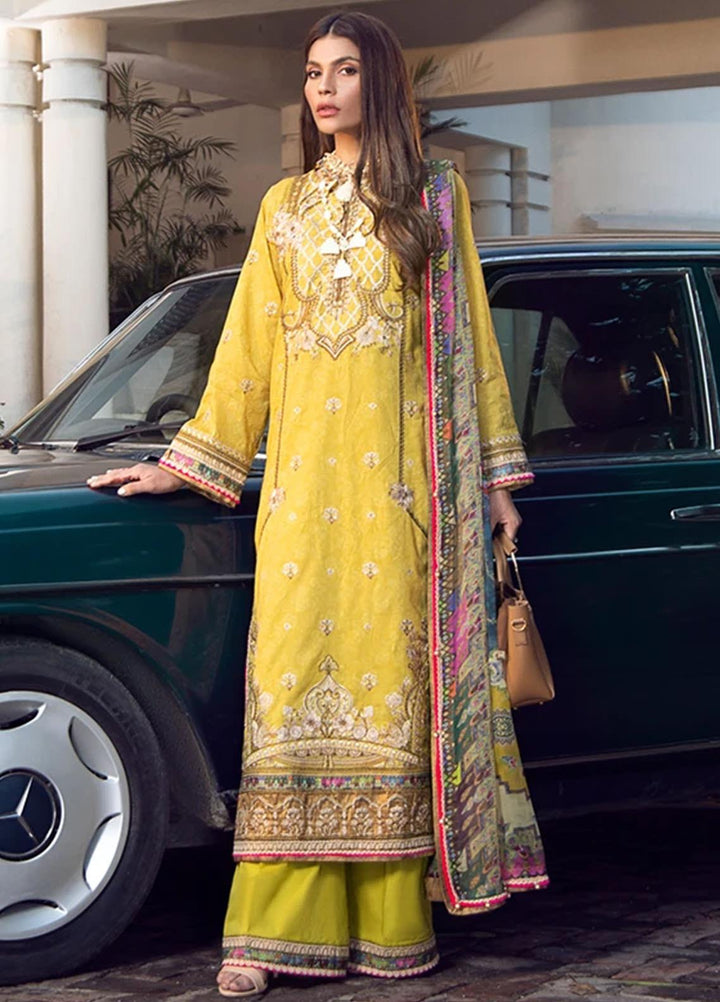 Fahad Hussayn Embroidered Lawn Suits Unstitched 3 Piece FH21SE D-05 - Luxury Collection