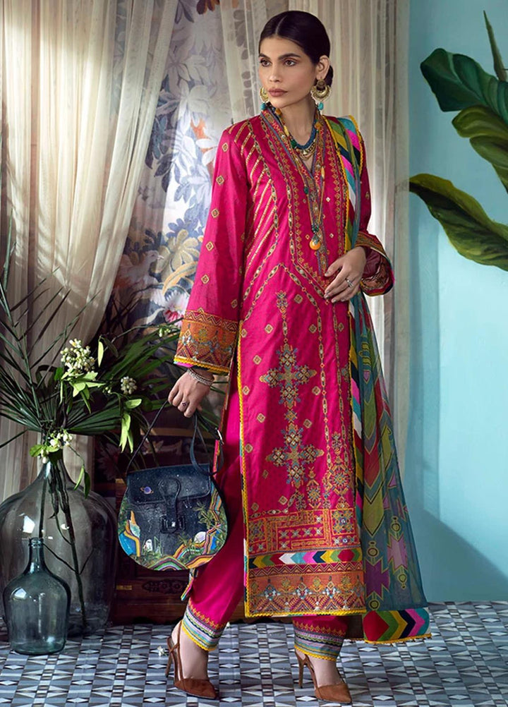Fahad Hussayn Embroidered Lawn Suits Unstitched 3 Piece FH21SE D-06 - Luxury Collection