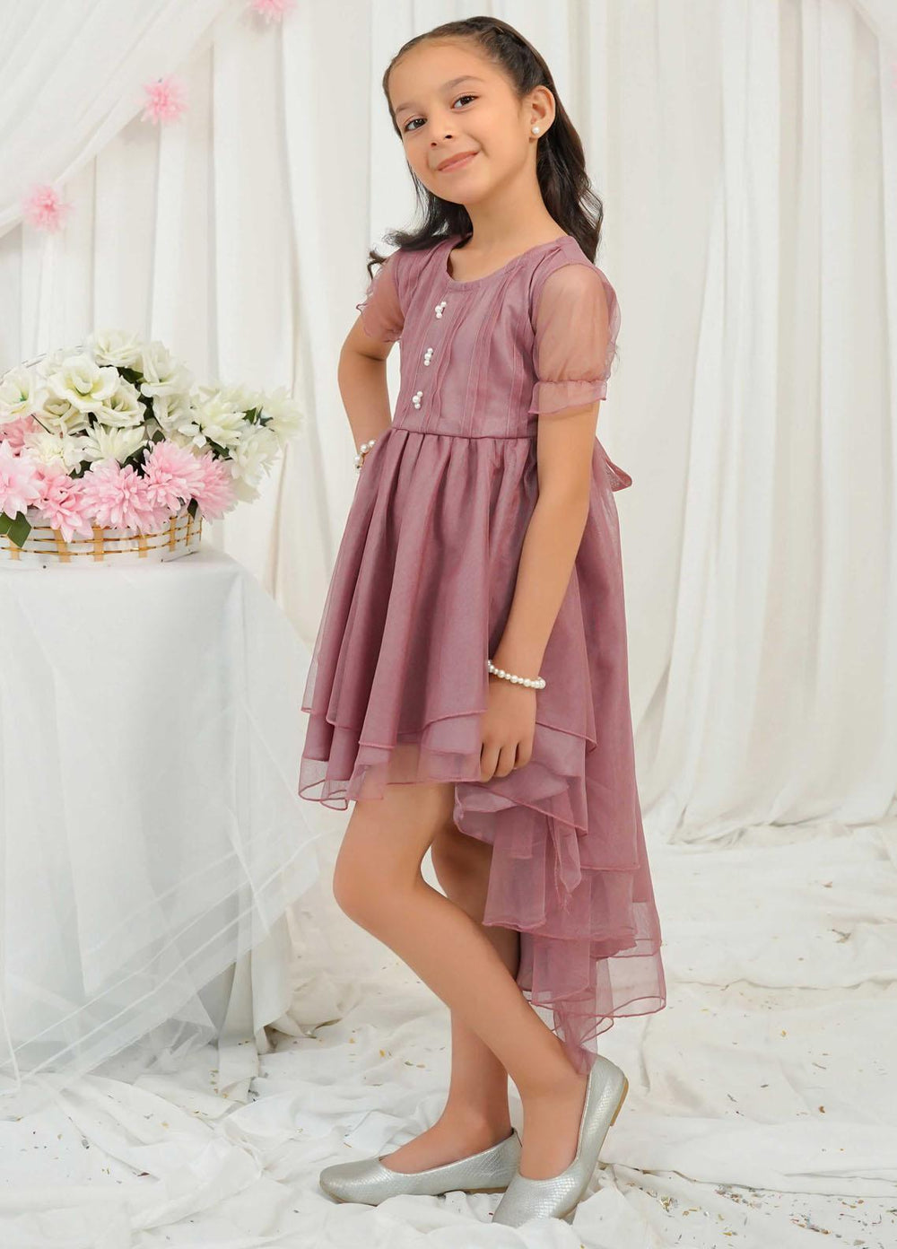 Modest Pret Fancy Net Frock Opal