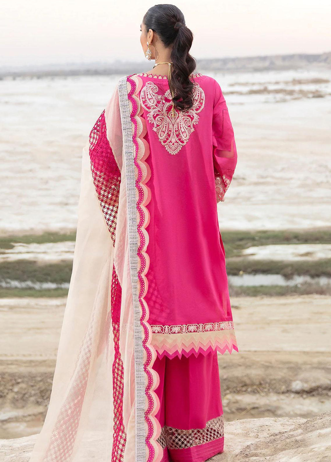 Faixa Faixal Embroidered Lawn Suits Unstitched 3 Piece FFX22L KOMAL - Luxury Collection