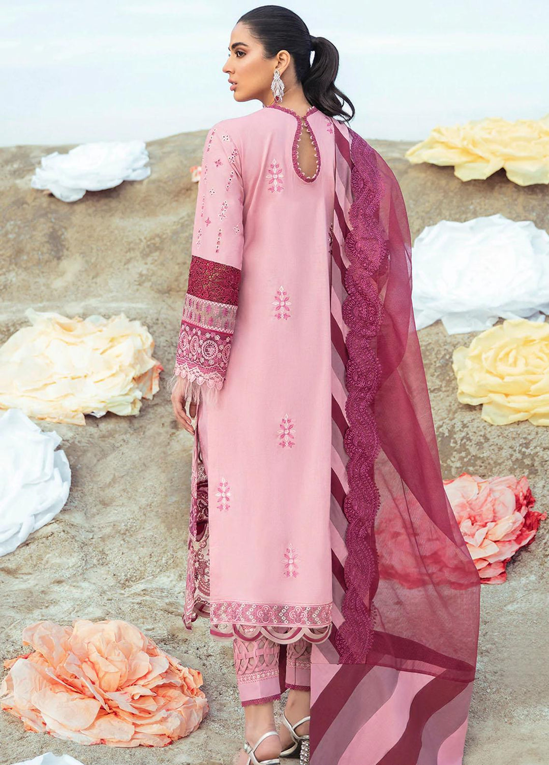 Faixa Faixal Embroidered Lawn Suits Unstitched 3 Piece FFX22L MUMTAZ - Luxury Collection