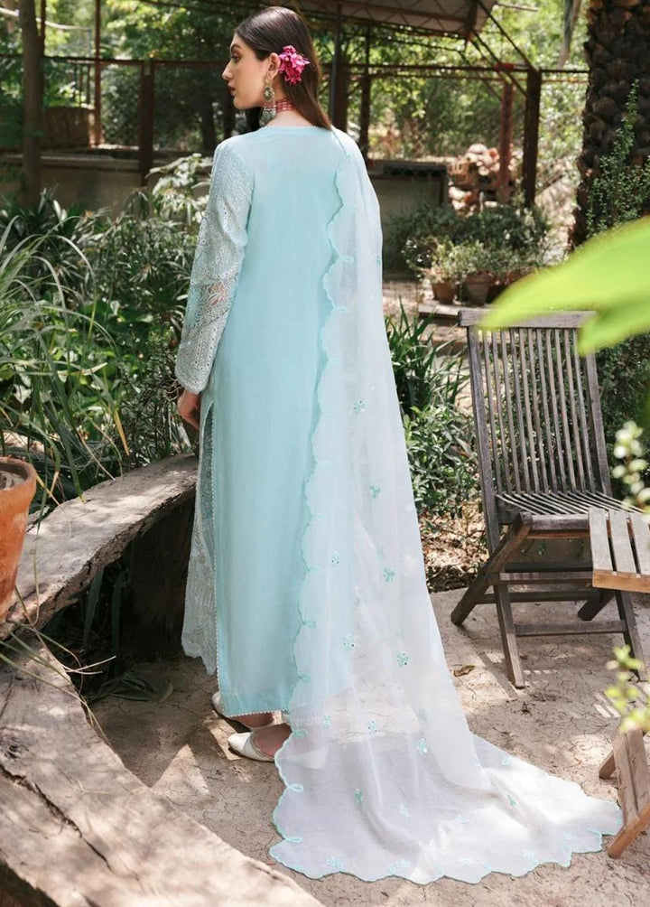 Mehru By Faixa Faixal Embroidered Lawn Suits Unstitched 3 Piece FFX22M E22-01 Aqua - Luxury Collection