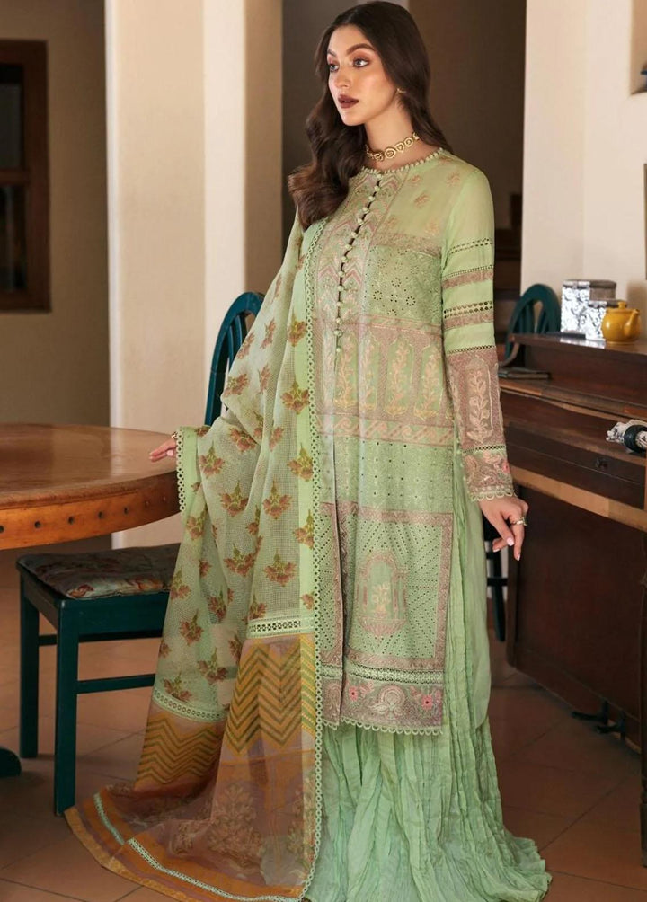 Mehru By Faixa Faixal Embroidered Lawn Suits Unstitched 3 Piece FFX22M E22-03 Pista - Luxury Collection