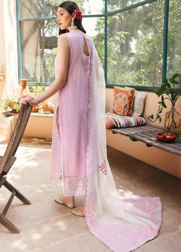 Mehru By Faixa Faixal Embroidered Lawn Suits Unstitched 3 Piece FFX22M E22-08 Light Purple - Luxury Collection