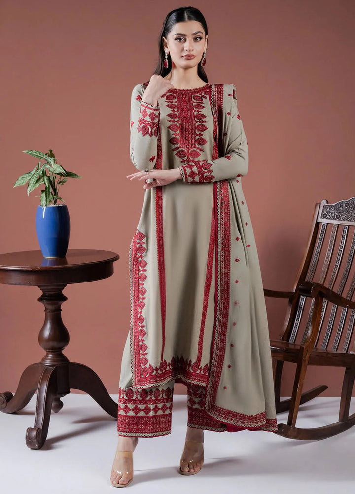 Faiza Faisal Embroidered Karandi Suit Unstitched 3 Piece FFX24EW D-01 Saffa - Winter Collection