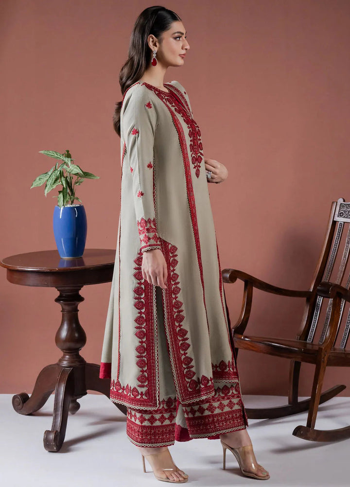Faiza Faisal Embroidered Karandi Suit Unstitched 3 Piece FFX24EW D-01 Saffa - Winter Collection