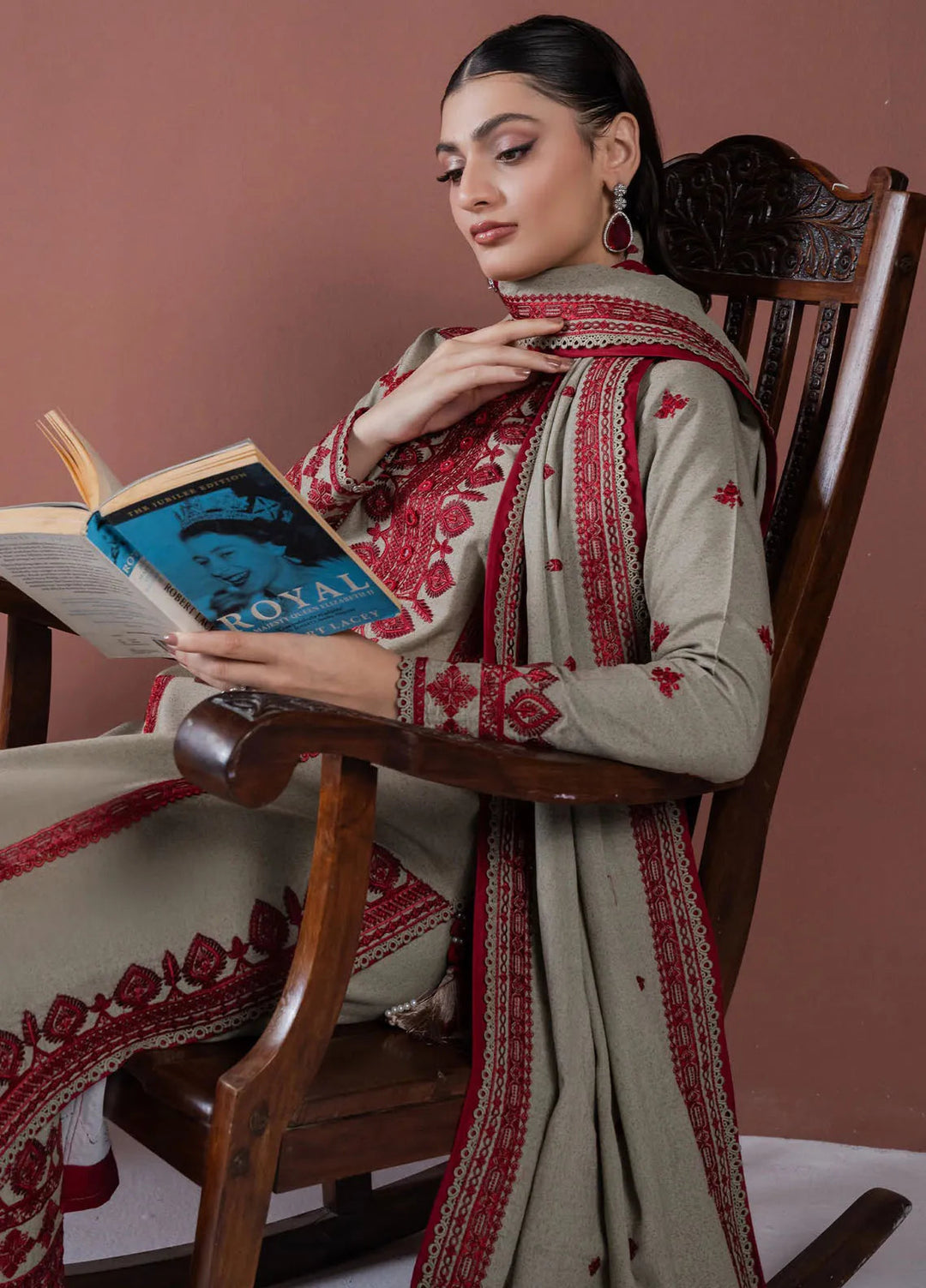 Faiza Faisal Embroidered Karandi Suit Unstitched 3 Piece FFX24EW D-01 Saffa - Winter Collection