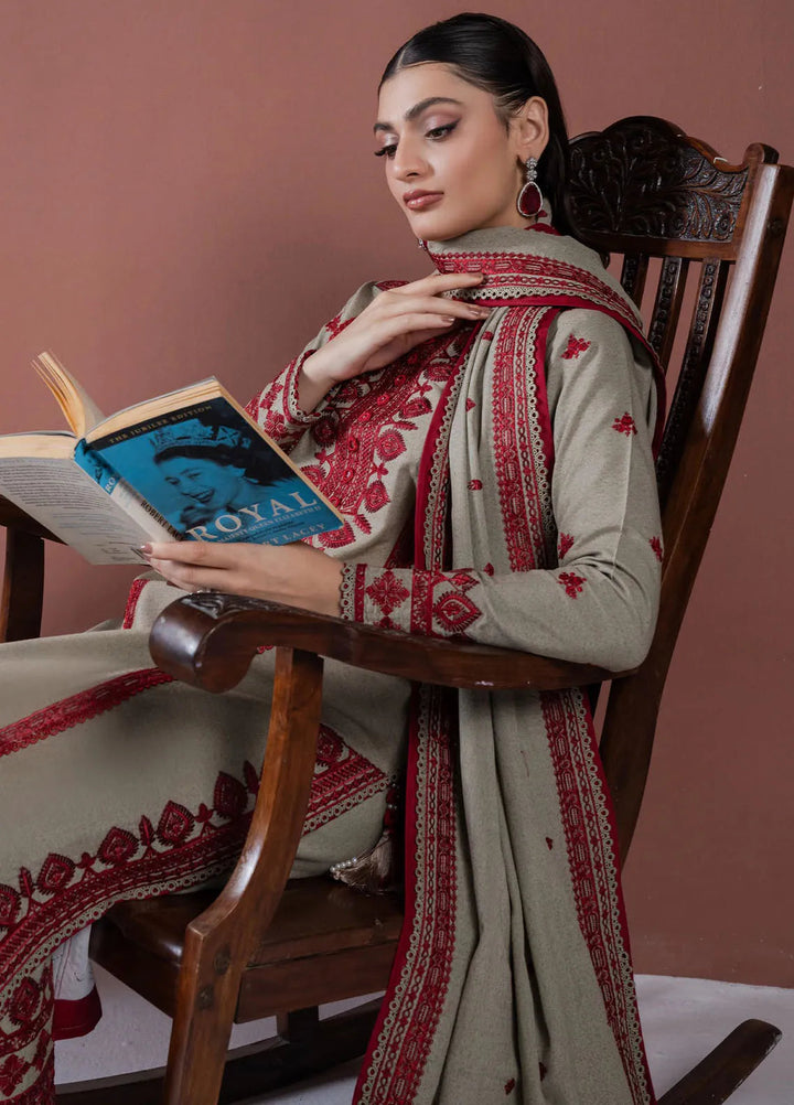 Faiza Faisal Embroidered Karandi Suit Unstitched 3 Piece FFX24EW D-01 Saffa - Winter Collection