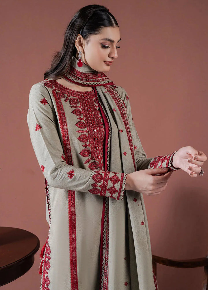 Faiza Faisal Embroidered Karandi Suit Unstitched 3 Piece FFX24EW D-01 Saffa - Winter Collection
