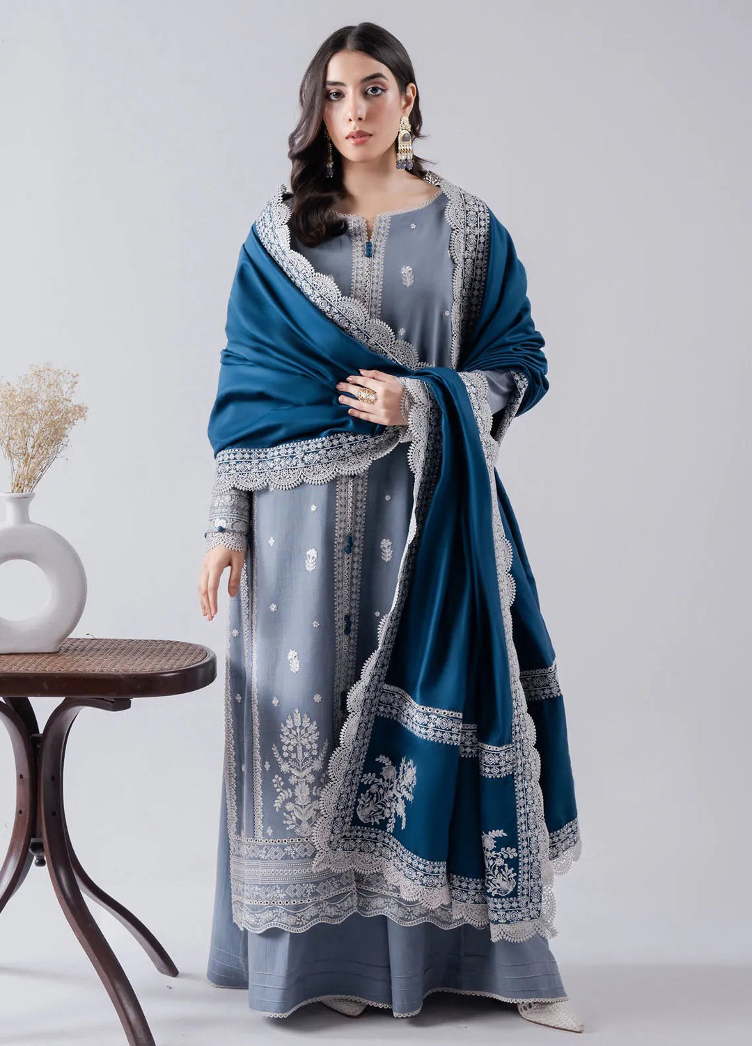 Faiza Faisal Embroidered Karandi Suit Unstitched 3 Piece FFX24EW D-04 Elaaf - Winter Collection
