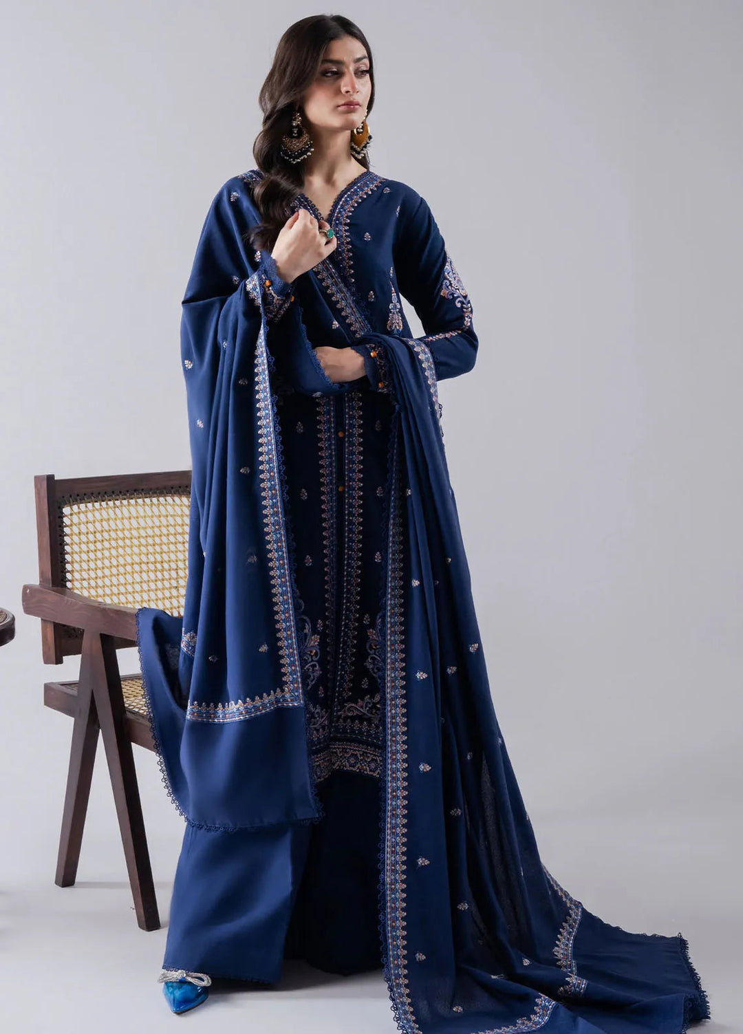 Faiza Faisal Embroidered Karandi Suit Unstitched 3 Piece FFX24EW D-06 Naila - Winter Collection