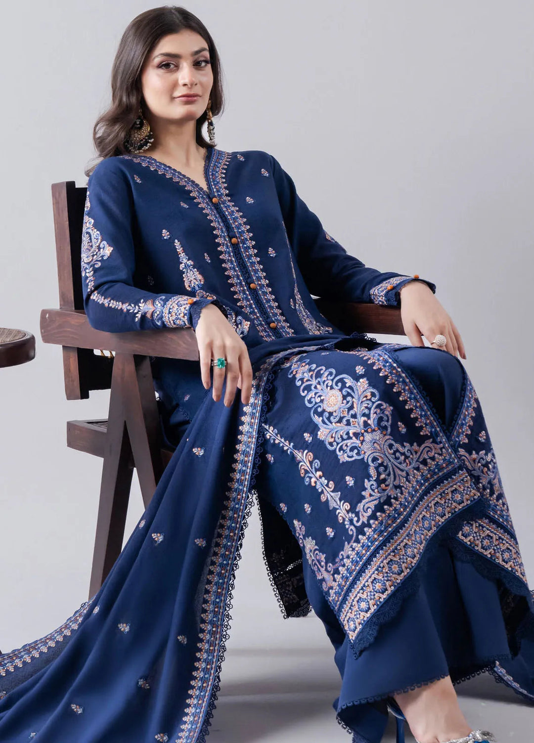 Faiza Faisal Embroidered Karandi Suit Unstitched 3 Piece FFX24EW D-06 Naila - Winter Collection