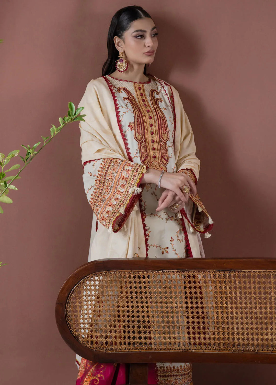 Faiza Faisal Embroidered Khaddar Suit Unstitched 3 Piece FFX24EW D-03 Ada - Winter Collection
