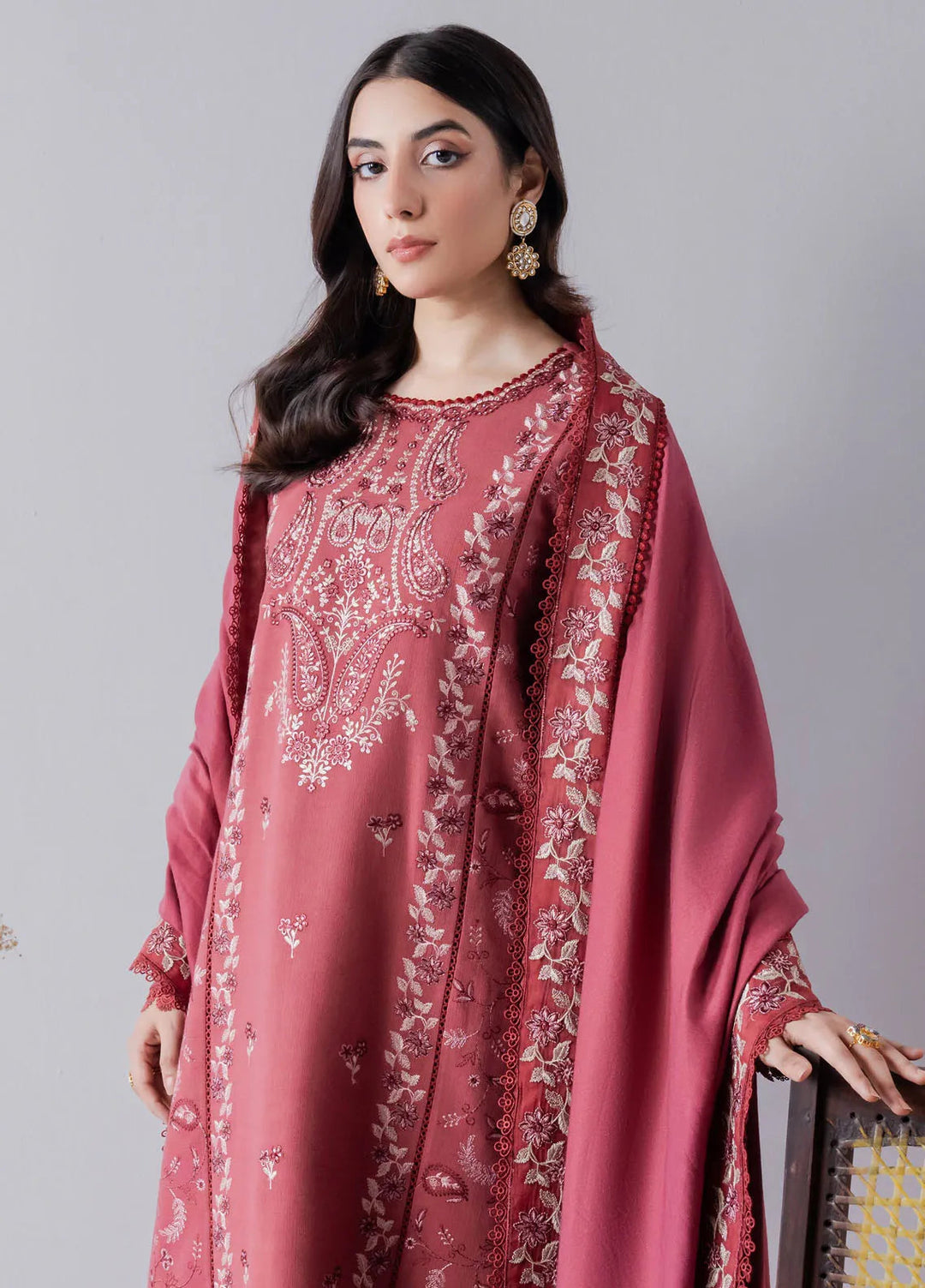 Faiza Faisal Embroidered Khaddar Suit Unstitched 3 Piece FFX24EW D-07 Samar - Winter Collection
