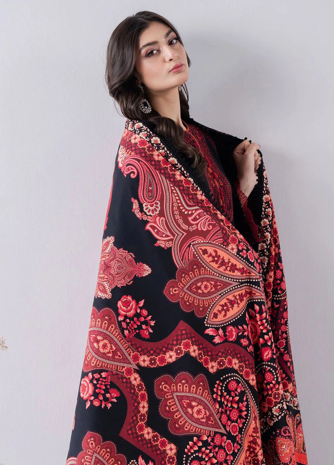 Faiza Faisal Embroidered Khaddar Suit Unstitched 3 Piece FFX24EW D-08 Zareen - Winter Collection