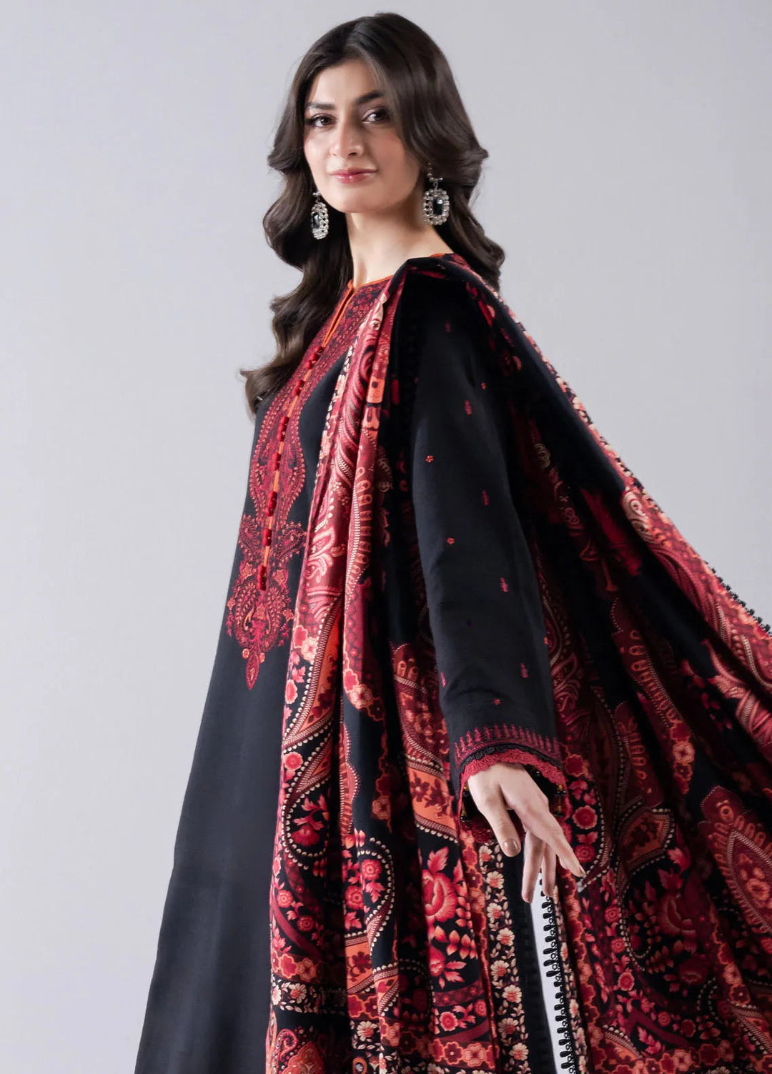Faiza Faisal Embroidered Khaddar Suit Unstitched 3 Piece FFX24EW D-08 Zareen - Winter Collection