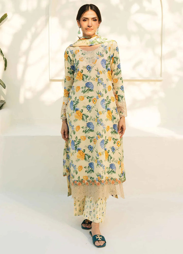 Faiza Faisal Embroidered Lawn Suits Unstitched 3 Piece FFX25P Anais - Summer Collection