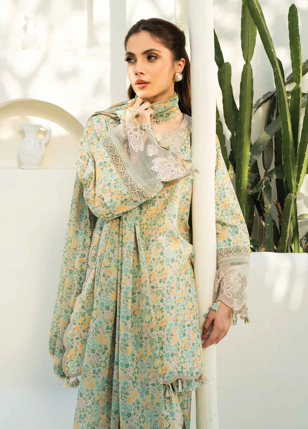Faiza Faisal Embroidered Lawn Suits Unstitched 3 Piece FFX25P Aniqa - Summer Collection
