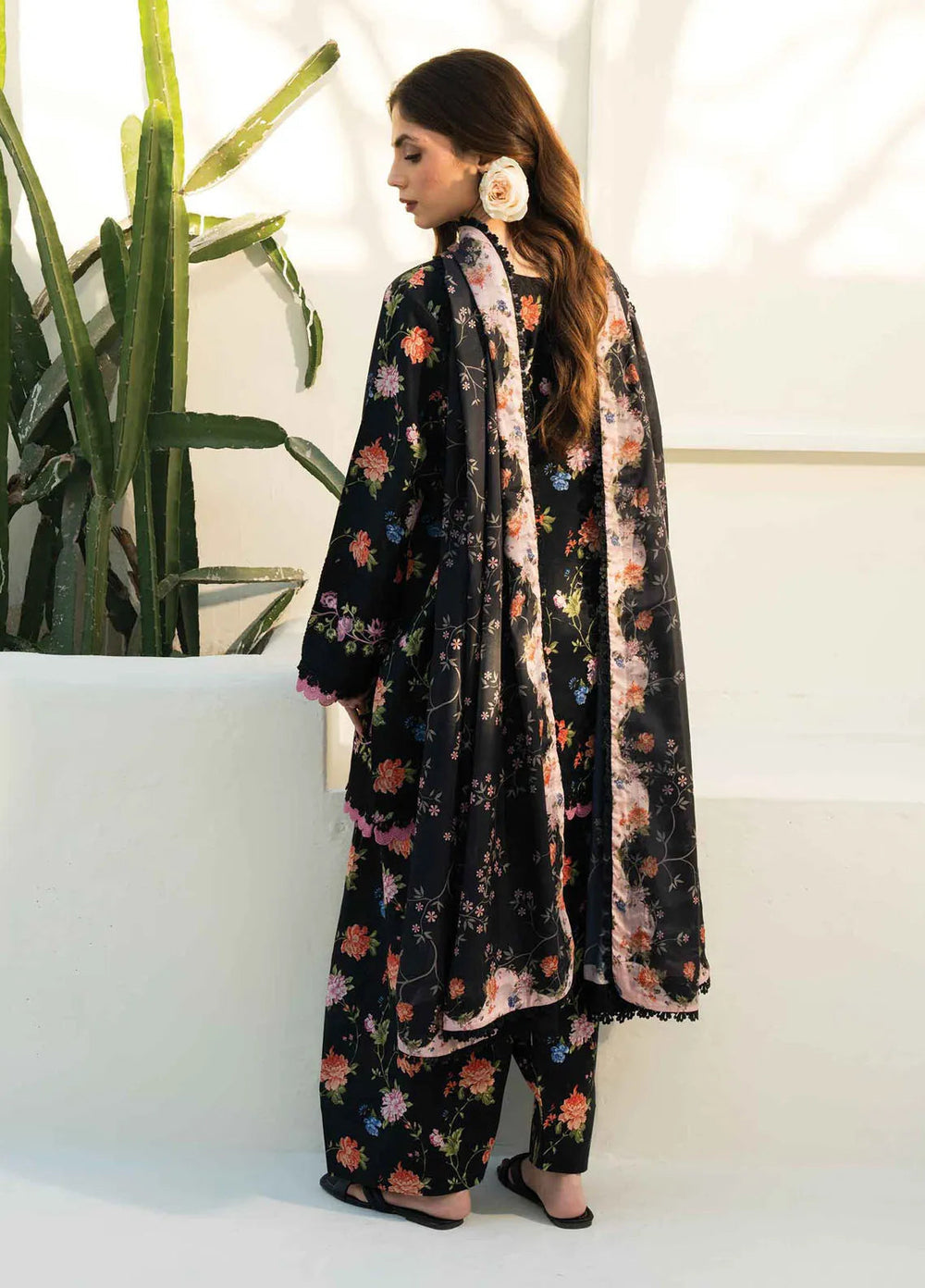 Faiza Faisal Embroidered Lawn Suits Unstitched 3 Piece FFX25P Eabah - Summer Collection