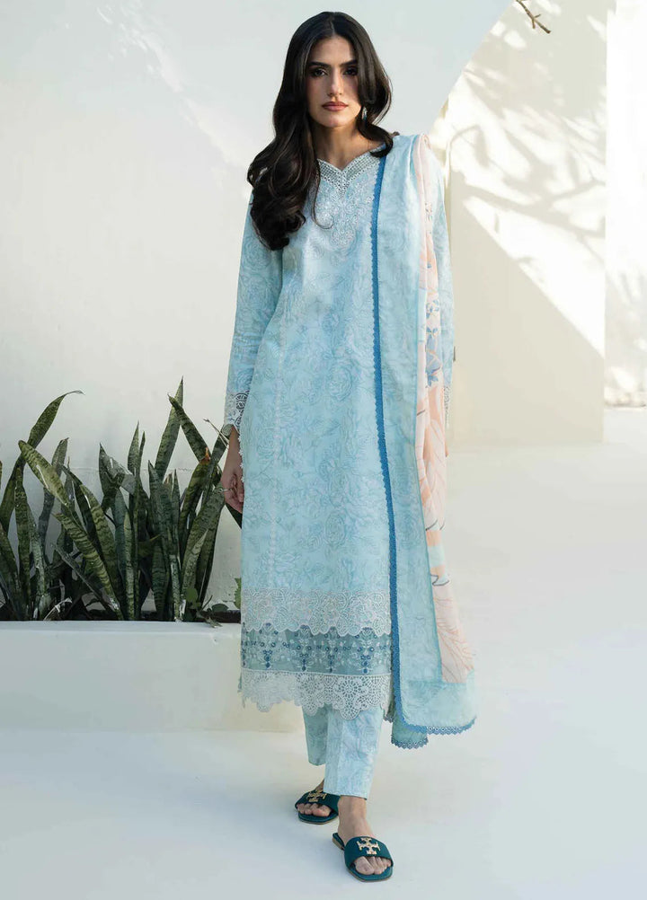 Faiza Faisal Embroidered Lawn Suits Unstitched 3 Piece FFX25P Jose - Summer Collection