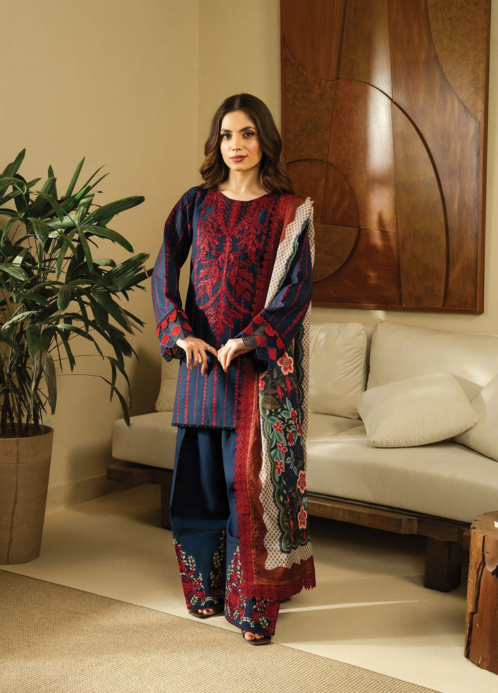 Faiza Faisal Embroidered Lawn Suits Unstitched 3 Piece FFX25SL Aina - Summer Collection