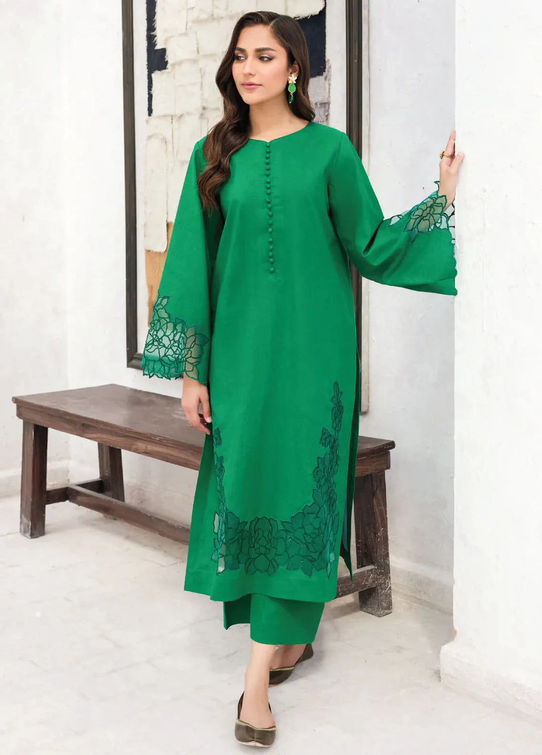 Faiza Faisal Pret Embroidered Lawn 2 Piece Suit Dima
