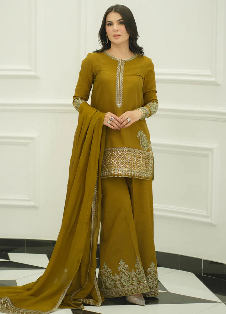 Faiza Faisal Pret Festive Raw Silk 3 Piece Suit Mehru